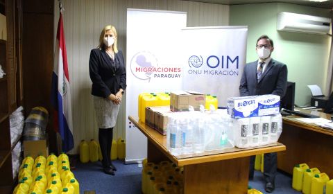 OIM realiza importante donación de insumos a Migraciones para prevenir la propagación del COVID-19 en sus dependencias